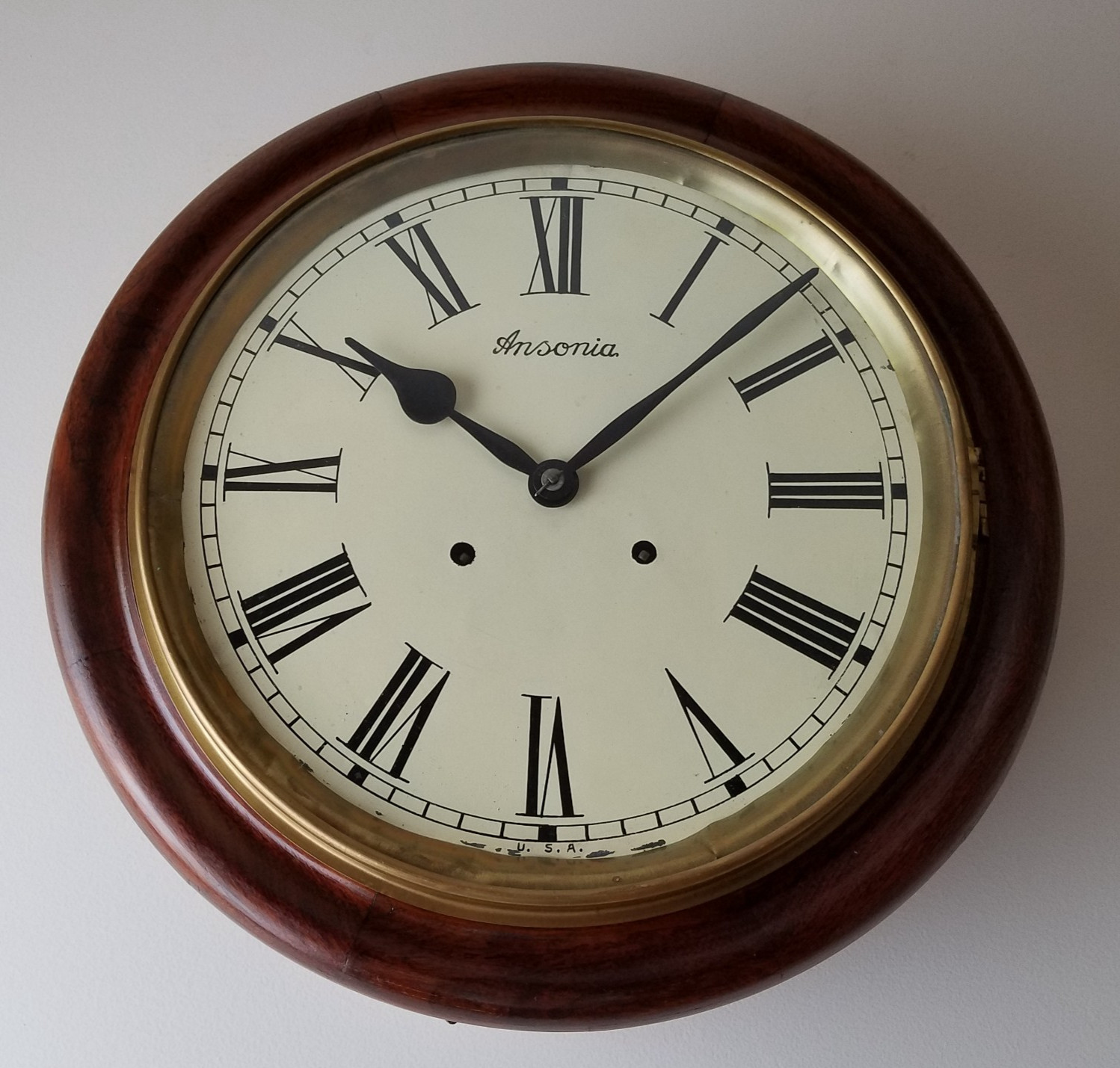 Antique Ansonia Gallery Wall Clock 8-Day, Time/Strike, Key-wind