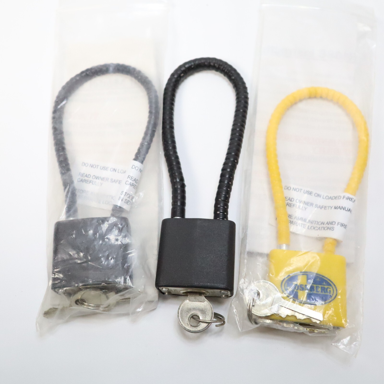 Lot of 3 Regal Model R10SC Cable Gun Locks NEW 2 keys each Black Mossberg Yellow