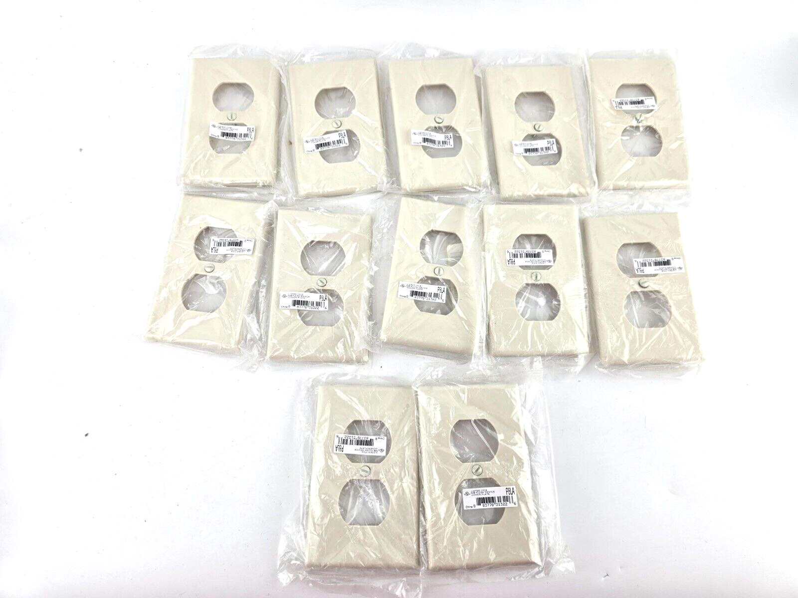 12pcs HUBBELL P8LA Duplex Receptacle Wall Plate,1 Gang Light Almond