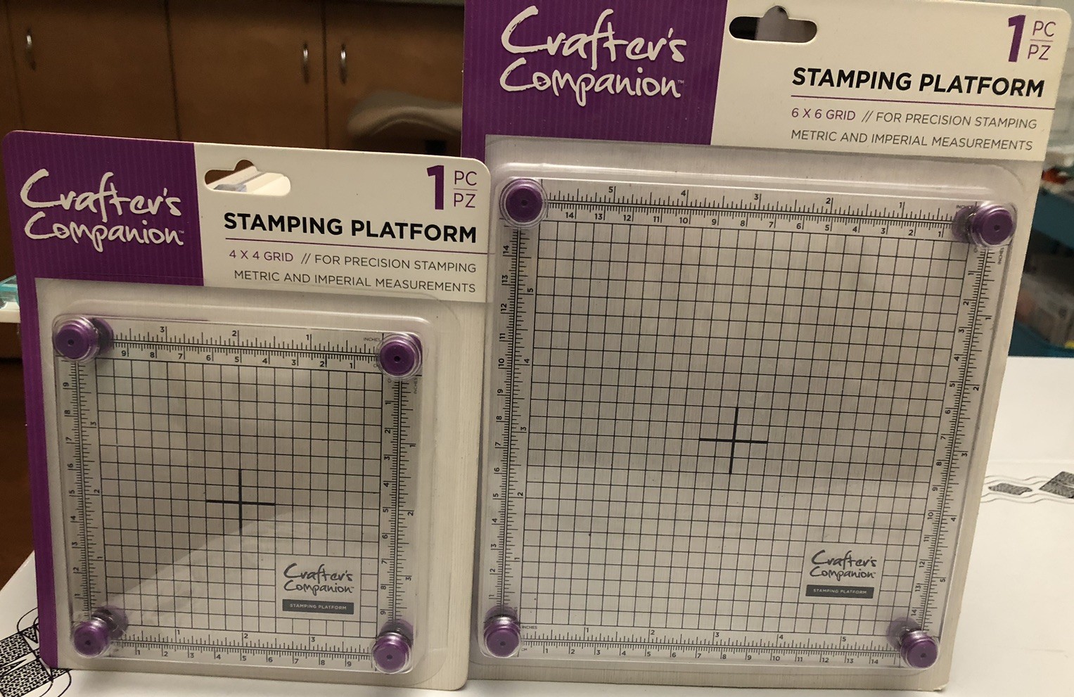 Crafter’s Companion NIP 6 X 6 &  4x4 Grid Stamping Platform Sized For Cardmaking