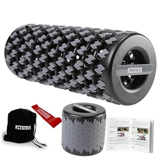 Gray Collapsible Foam Roller for Exercise and Recovery - 13 Inches - Easily