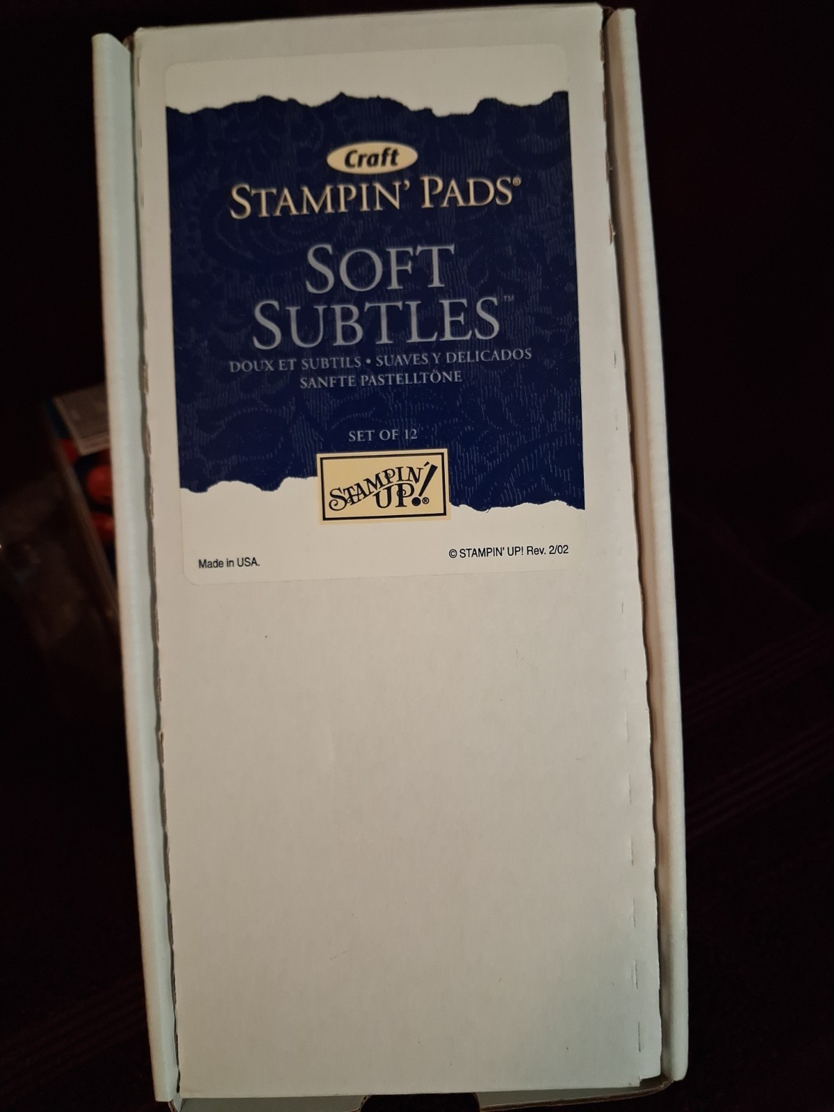 New Old Stock Sealed Stampin' Up! "Soft Subtles" 12-Piece Craft Stampin' Pad Set
