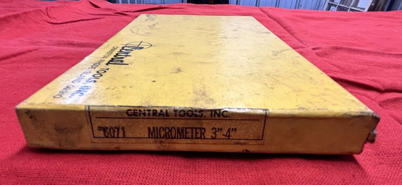 CENTRAL TOOLS MICROMETER #6071 3"-4" WITH BOX VINTAGE