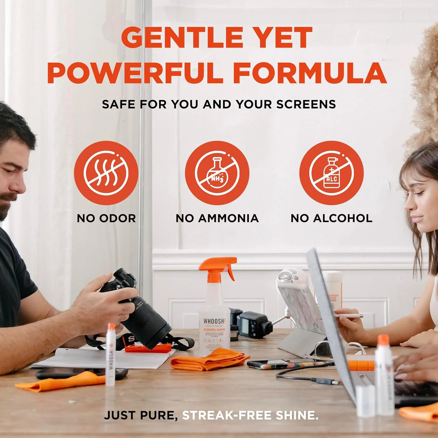 Pro 16.9 fl oz Refillable TV Screen Cleaner & Microfiber Cloth - Streak