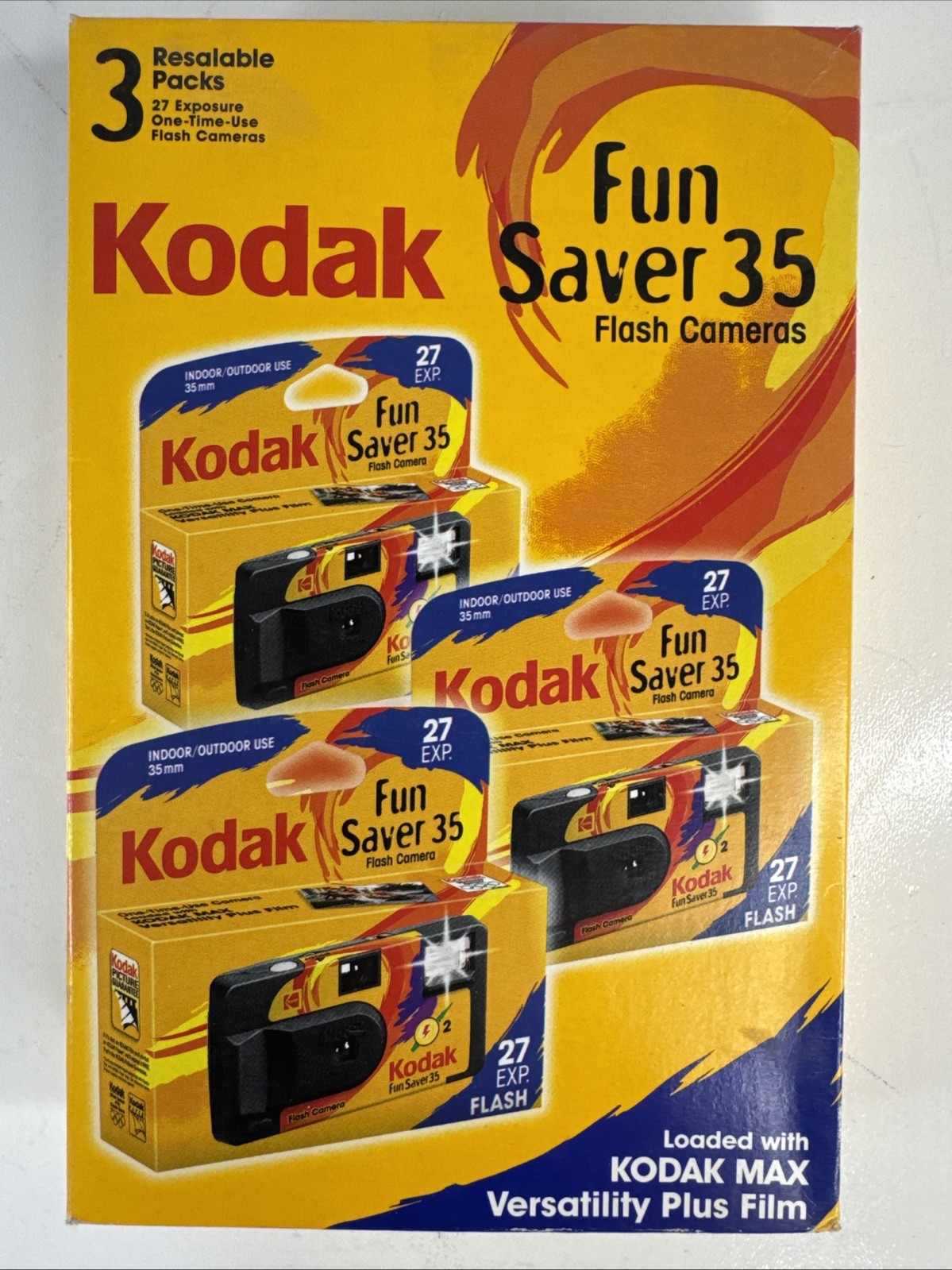 Kodak Funsaver 3 Pack Kodak Max Flash 800 Vesatility Plus Film Expired 7/2004