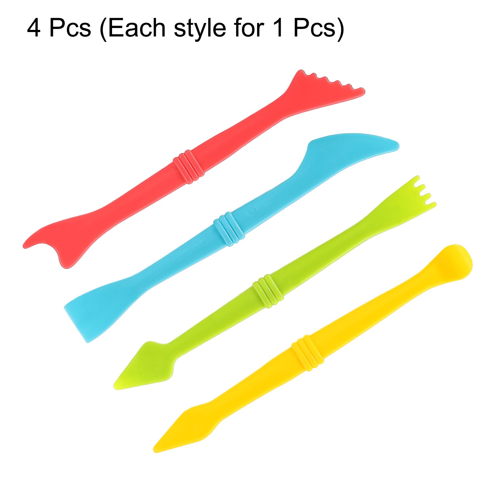 4pcs Plastic Clay Tools Double-Headed Modeling Sculpting Pottery Tool