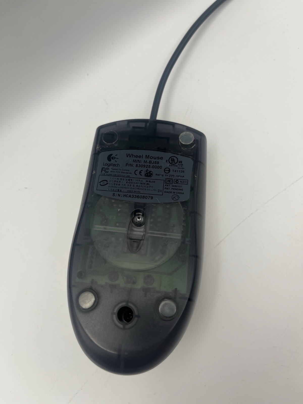 Logitech PREMIUM Optical WHEELMouse M-BT58 831315 TESTED WORKS