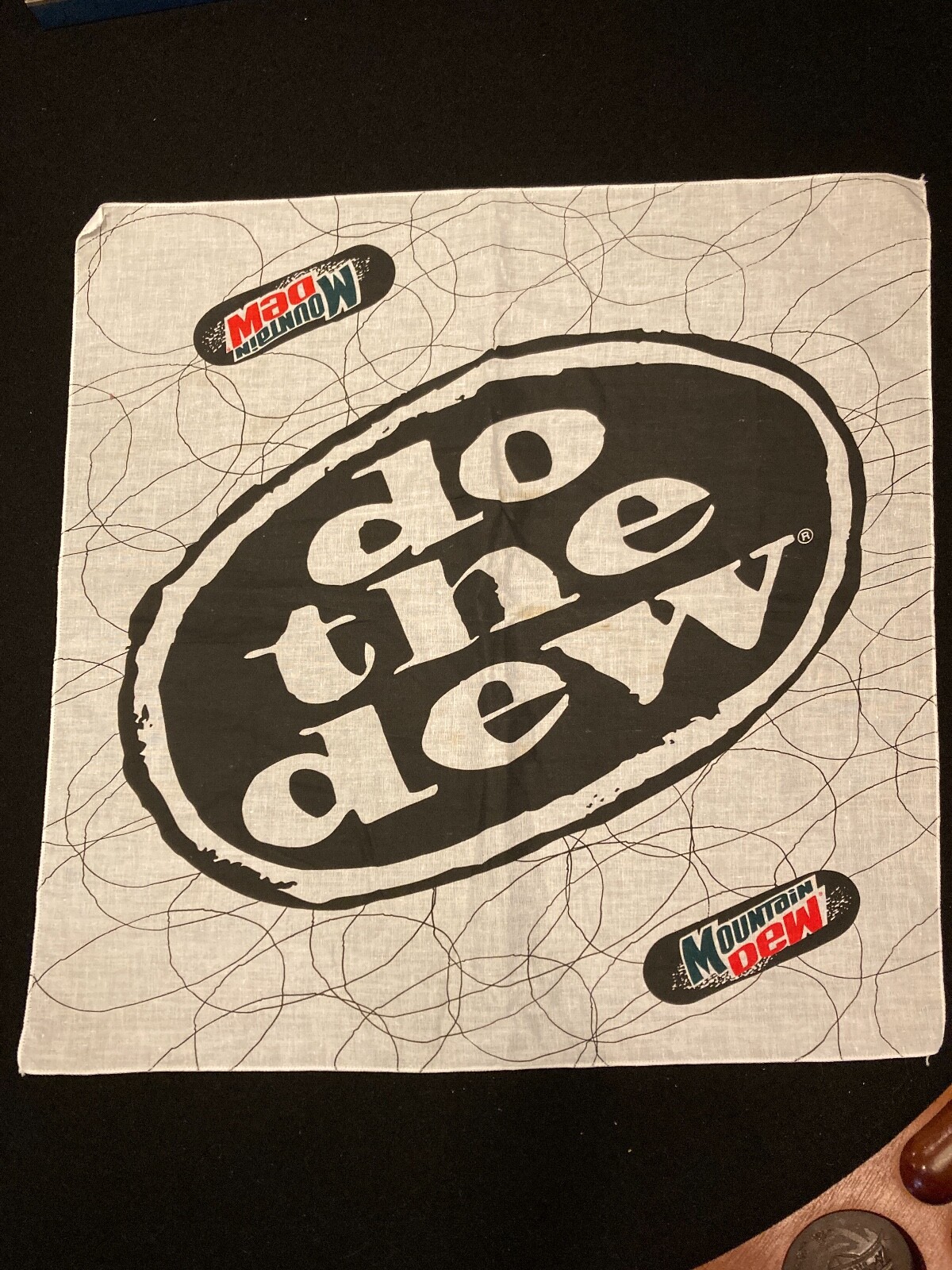 Vintage Mt Dew Do the Dew Flag Bandana Handkerchief 21.5" x 21.5"