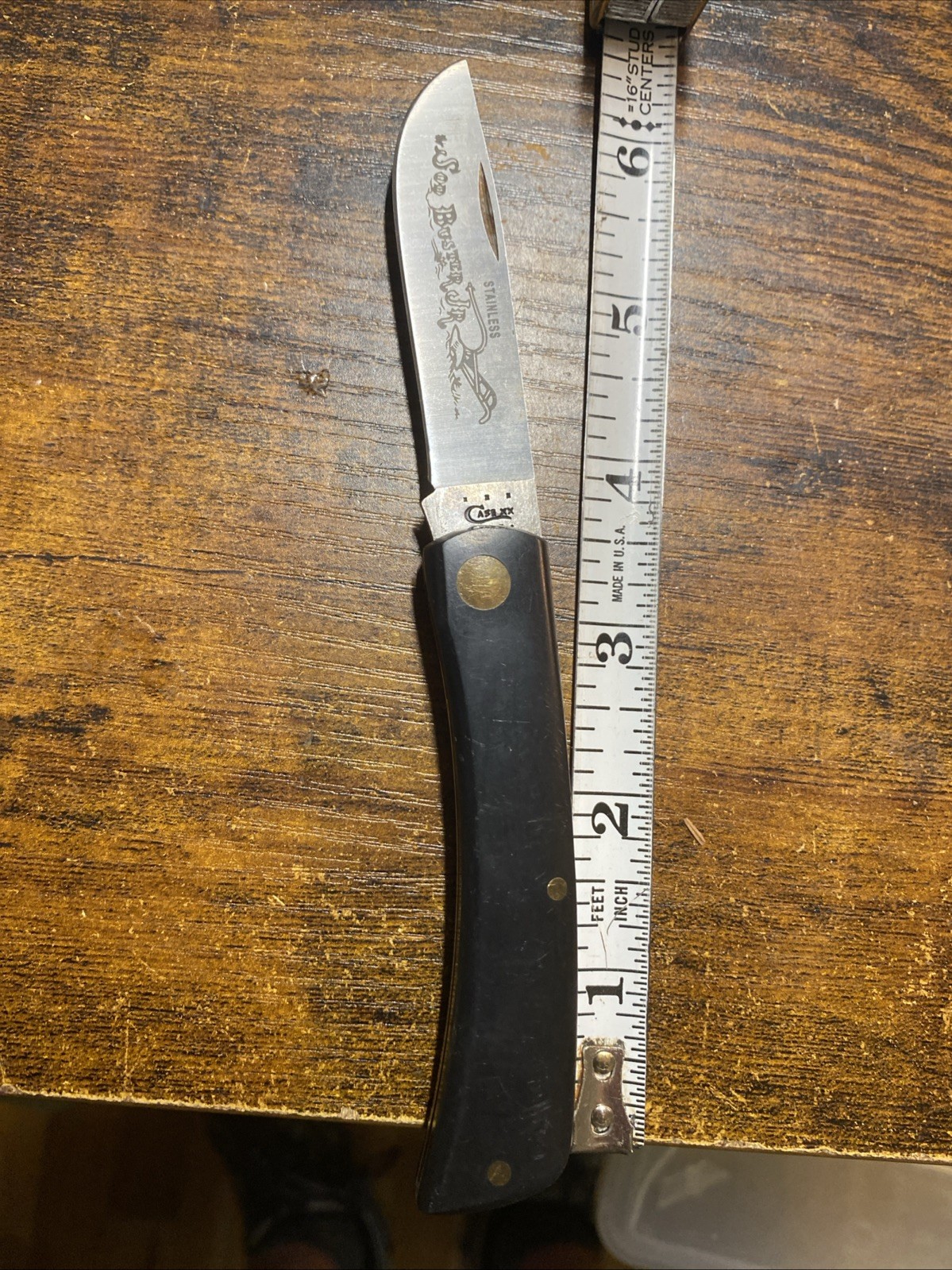 Case XX USA 2012 Black Composition Sod Buster Jr Folding Knife 2137SS