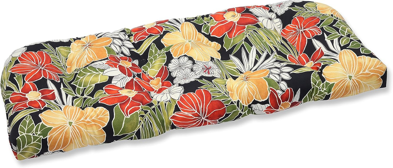 Tropic Floral Indoor/Outdoor Sofa Setee Swing Cushion, Tufted, Weather, and Fade