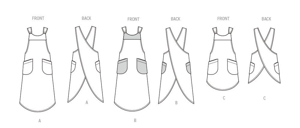 SEWING PATTERN Sew Full Apron Womens Extra Large Long Smock Wrap Back Easy 3257