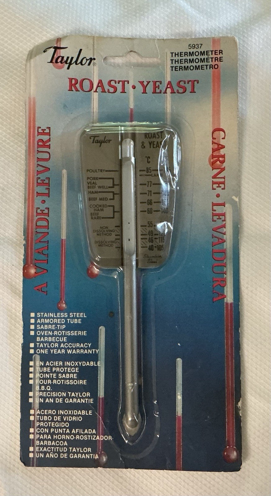 Taylor Roast Yeast Thermometer NOS # 5937