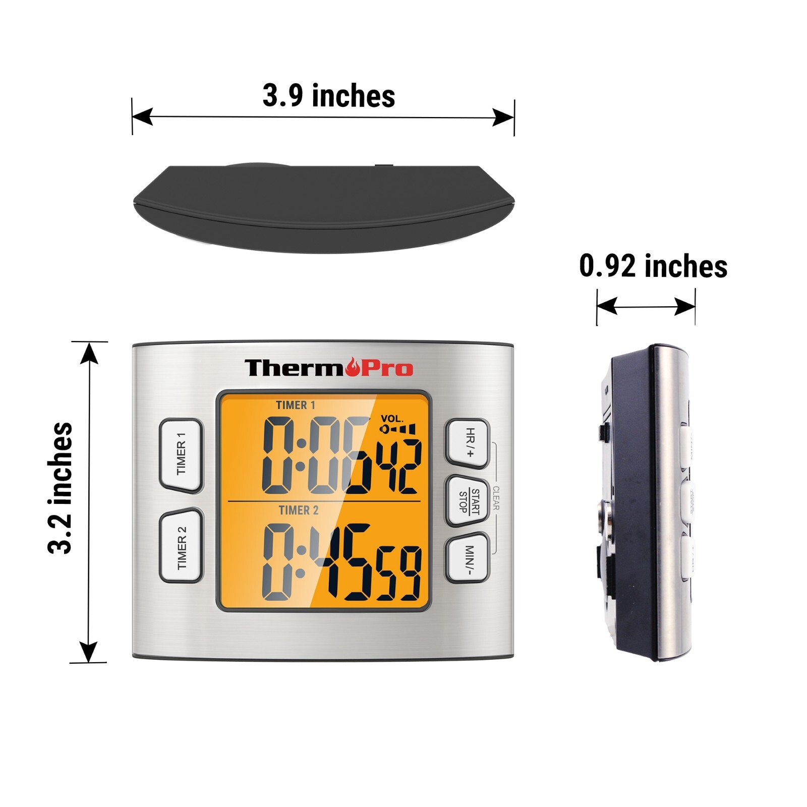 ThermoPro TM02 Digital LCD Kitchen Timer Dual Countdown Cooking Timer Loud Alarm