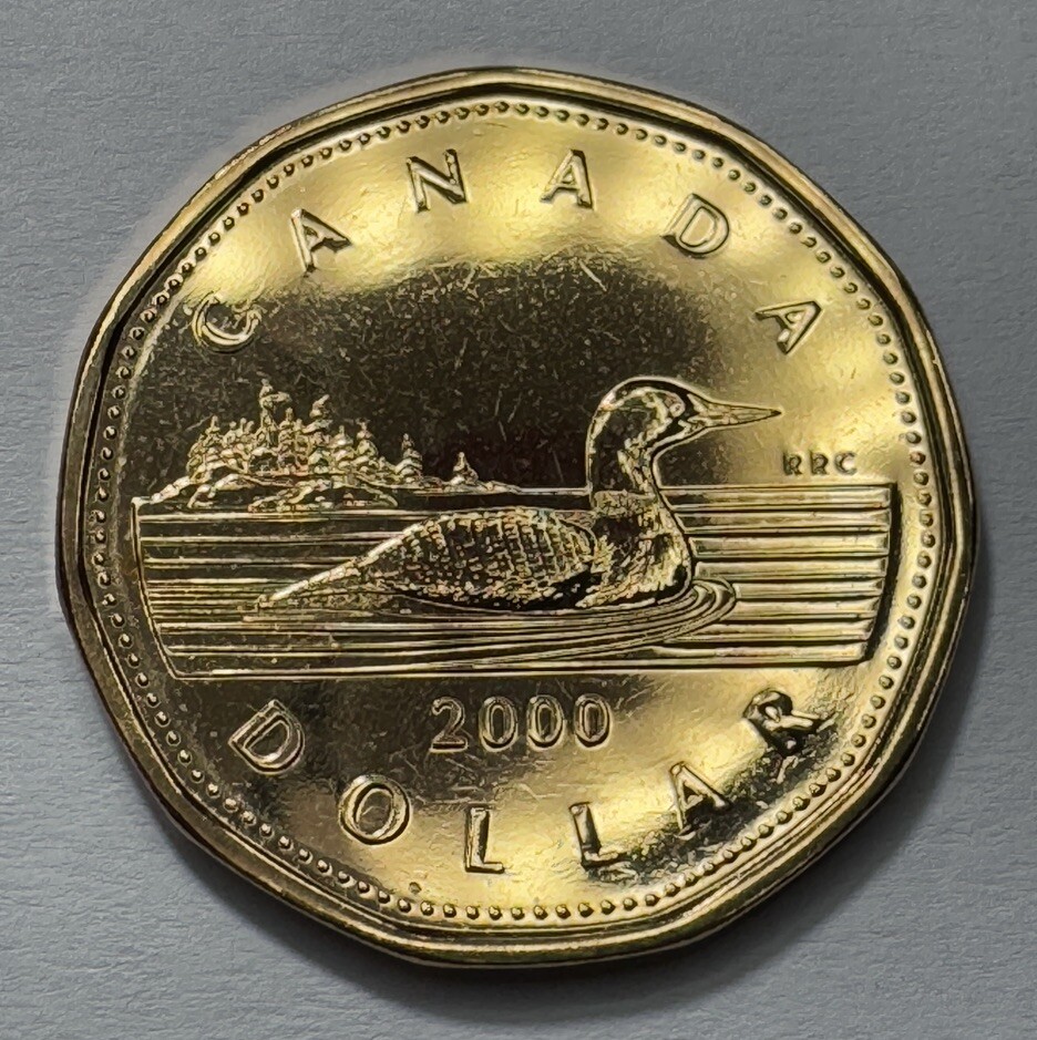 2000 Canadian UNC "Canadian Loon" $1 Dollar Loonie Coin from RCM Set. Nice!