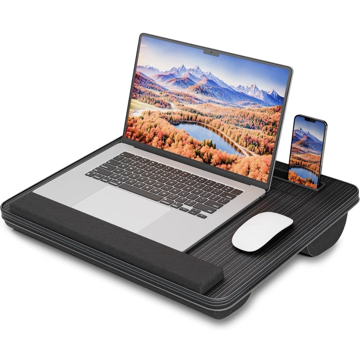 HETTHI Lap Desk with Cushion, Large Laptop Desk Bed, up to 17" Laptop Tray