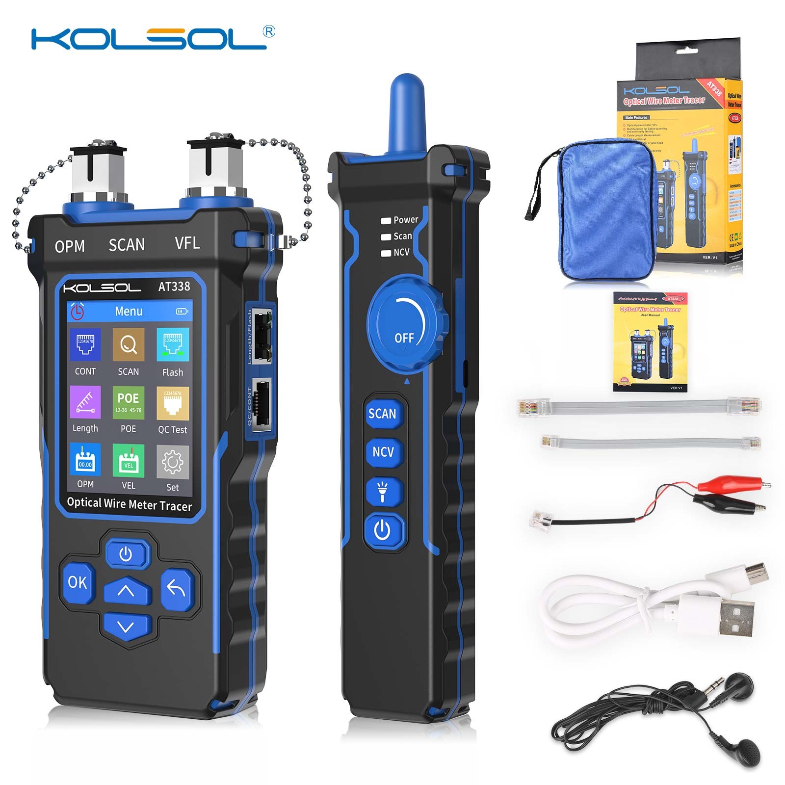Network Cable Tester LAN Optical Wire Meter Power Meter Tester POE Test USA