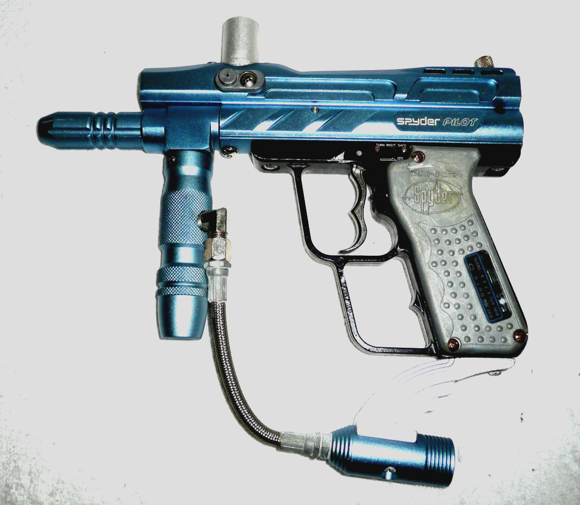 Spyder Pilot ACS EMarker Paintball Marker Gun Black Blue UNTESTED