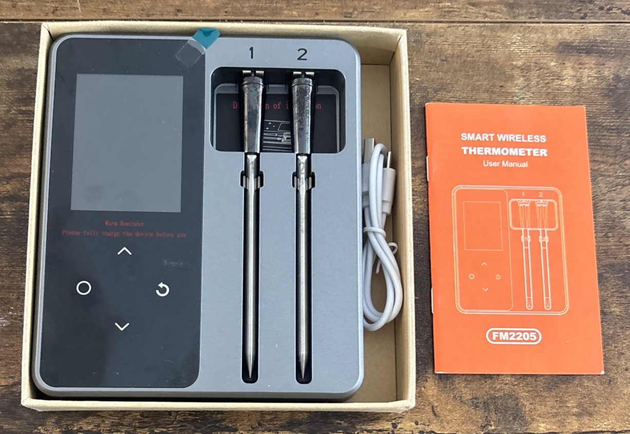 Smart Wireless BT Meat Thermometer 2 Probes 6 Sensors Instant Read App Control