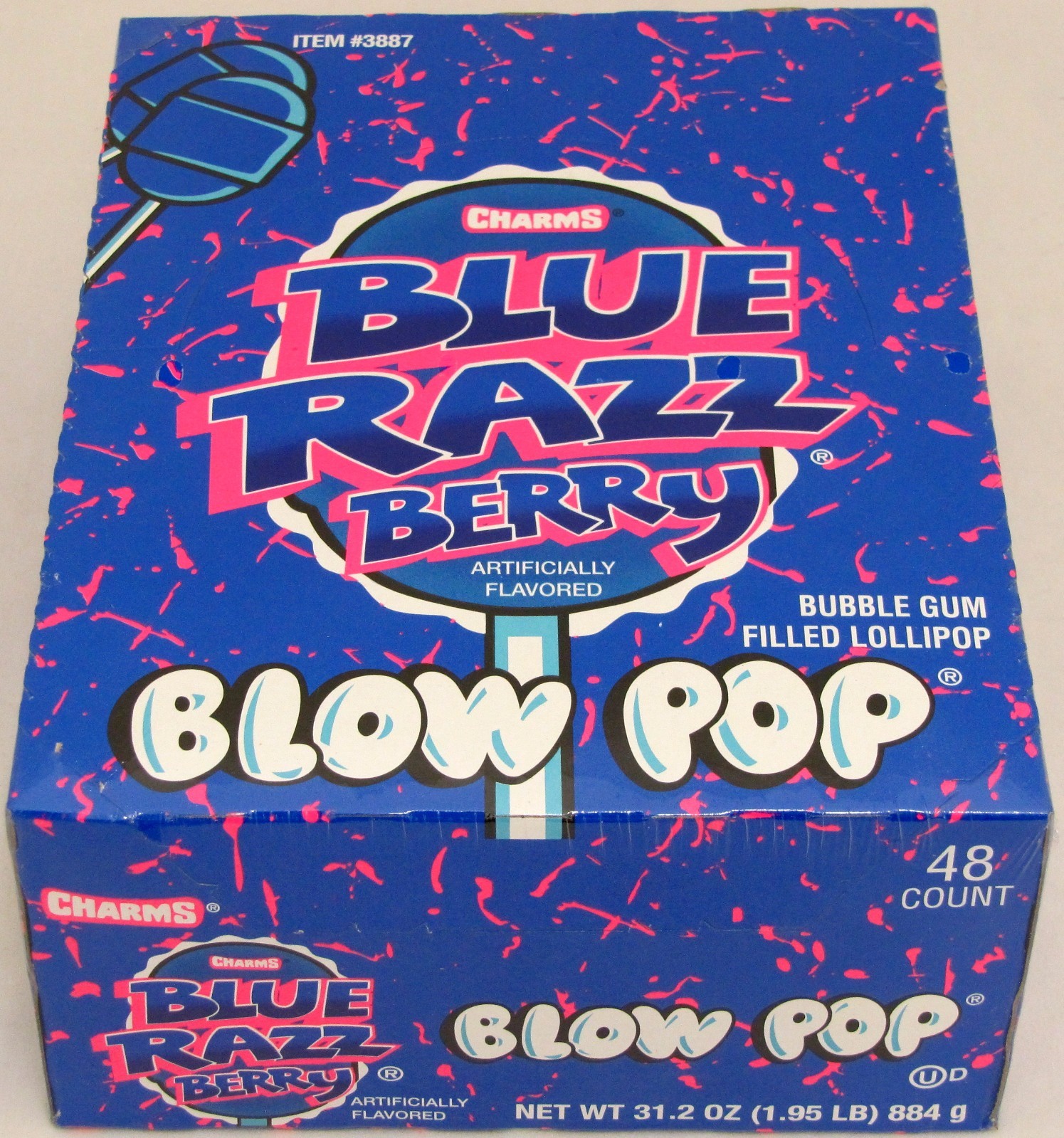Charms Blow Pops Blue Raspberry Berry Suckers Candy Pop Bulk Lollipops 48 ct Box