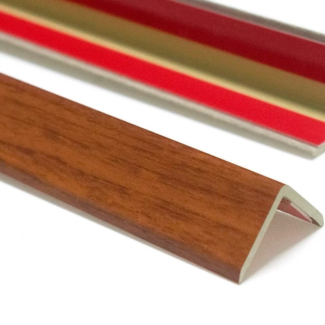 PVC Plastic Corner Protector Wood Pattern 90 Degree Edge Guard Adhesive 47 in
