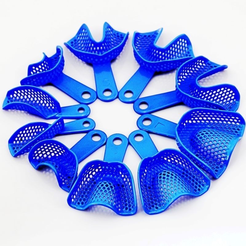 10 Pcs Dental Plastic Steel Impression Trays Autoclavable Upper+Lower L/M/S/A/Q