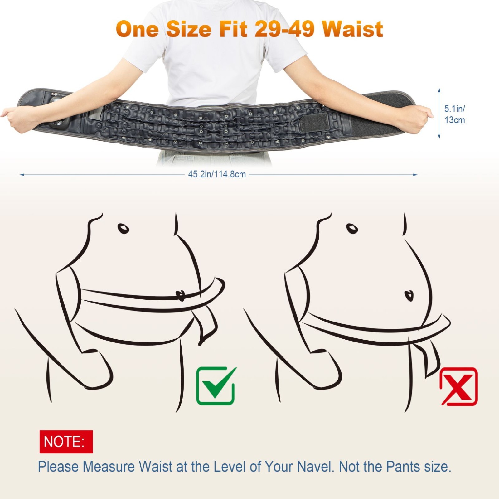 Red Light Heating & Massage Decompression Belt for Lower Back Pain Relief