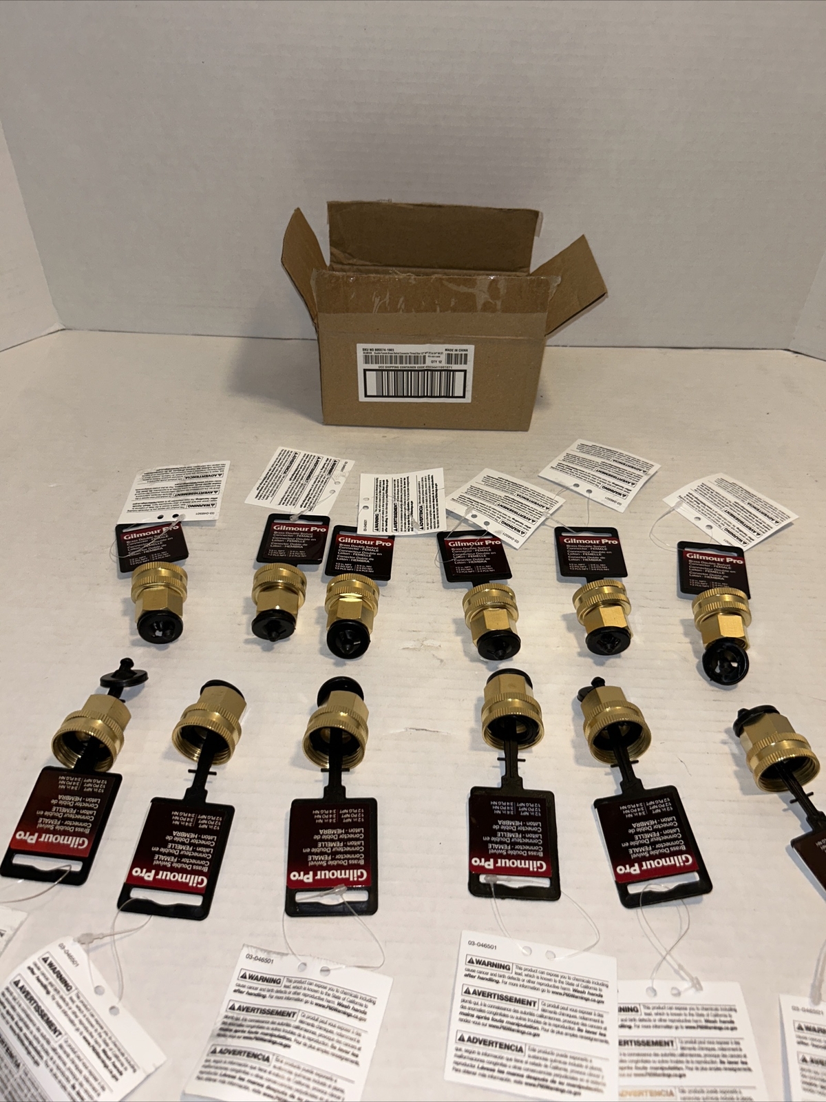 12) Gilmour 805574-1003 Hose Connectors 1/2” & 3/4” *Value Pack of 12 Connectors