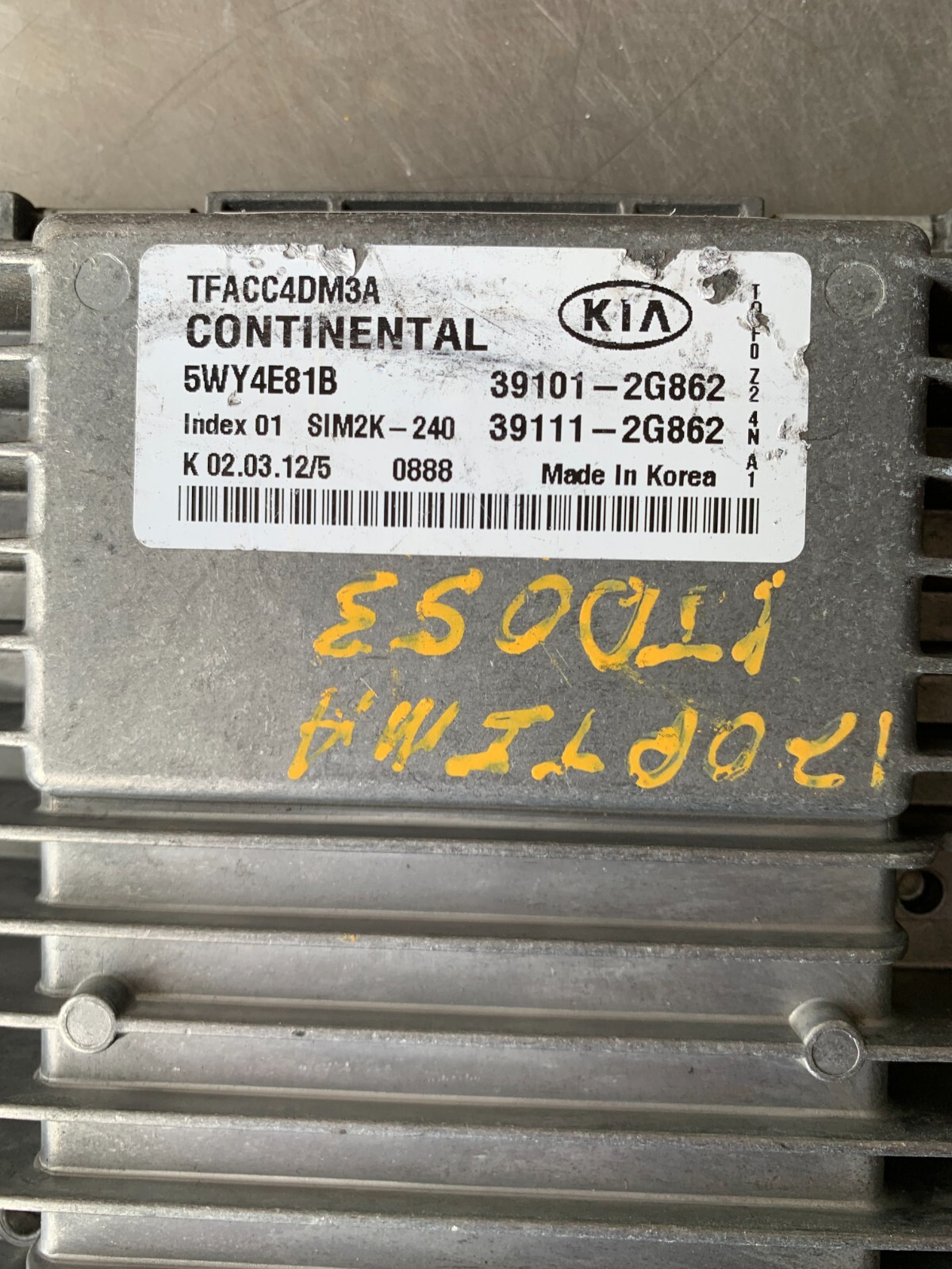 2011 2013 Kia Optima 2.4L Engine Control Module Unit ECM 39101-2G862 391012G862