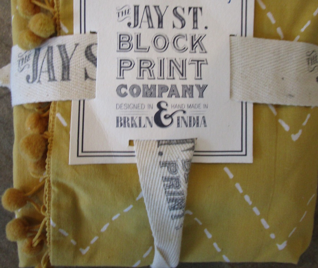 1 West Elm Jay Street Ainslie pom pom horseradish standard sham  New w tags