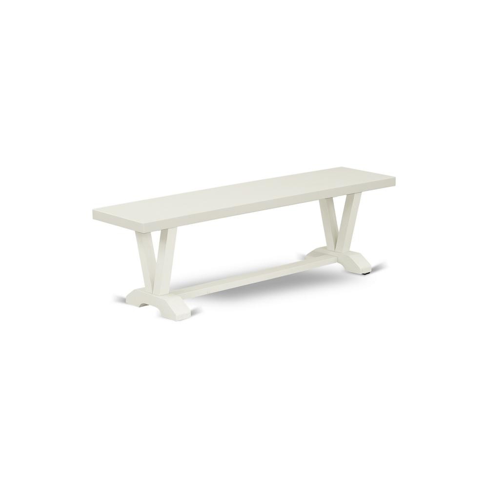 East West Furniture VB026 V-Style Modern Dining Room Bench with Solid Wood...