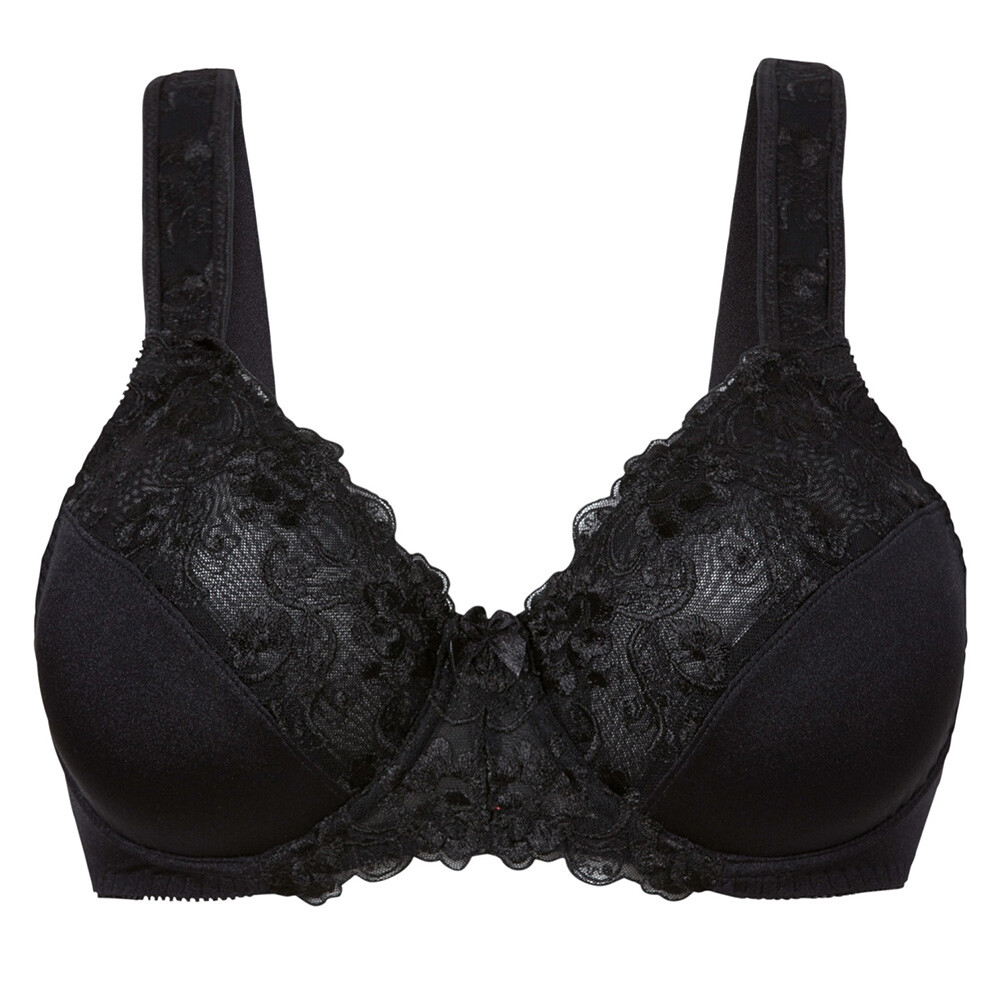 White Bra Ladies Satin & Lace Underwired Firm Control Plus Size Large Full Cup
