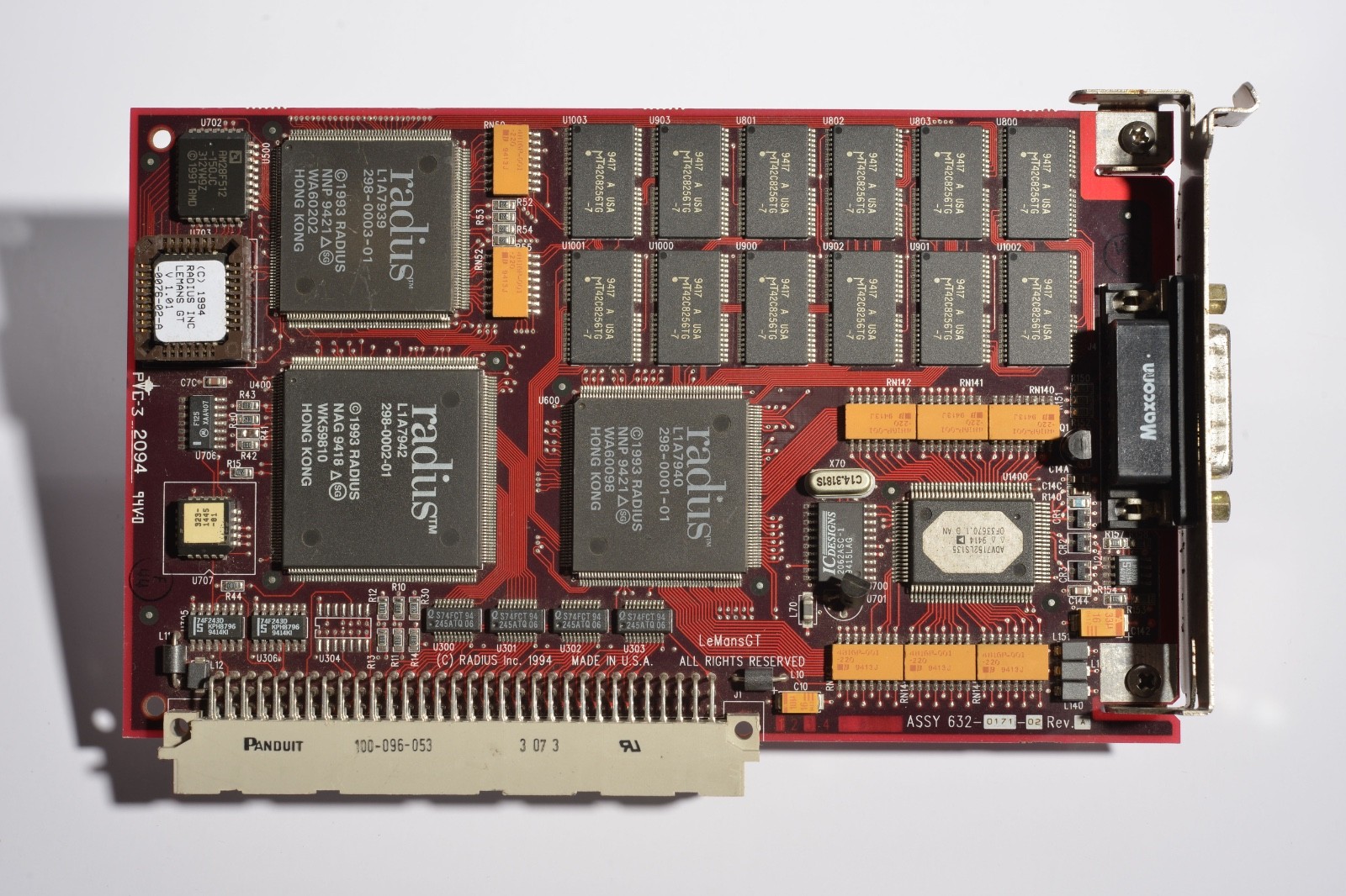 Radius LeMans GT NuBus Video Card 3MB VRAM Macintosh Tested 1152x870 24-Bit