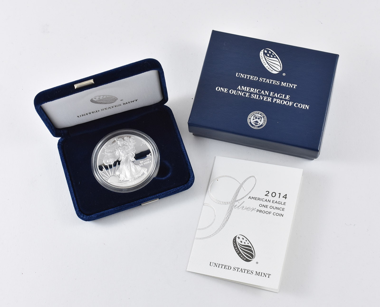 2014-W American Silver Eagle PROOF 1 Oz Silver - Coin & Box & COA