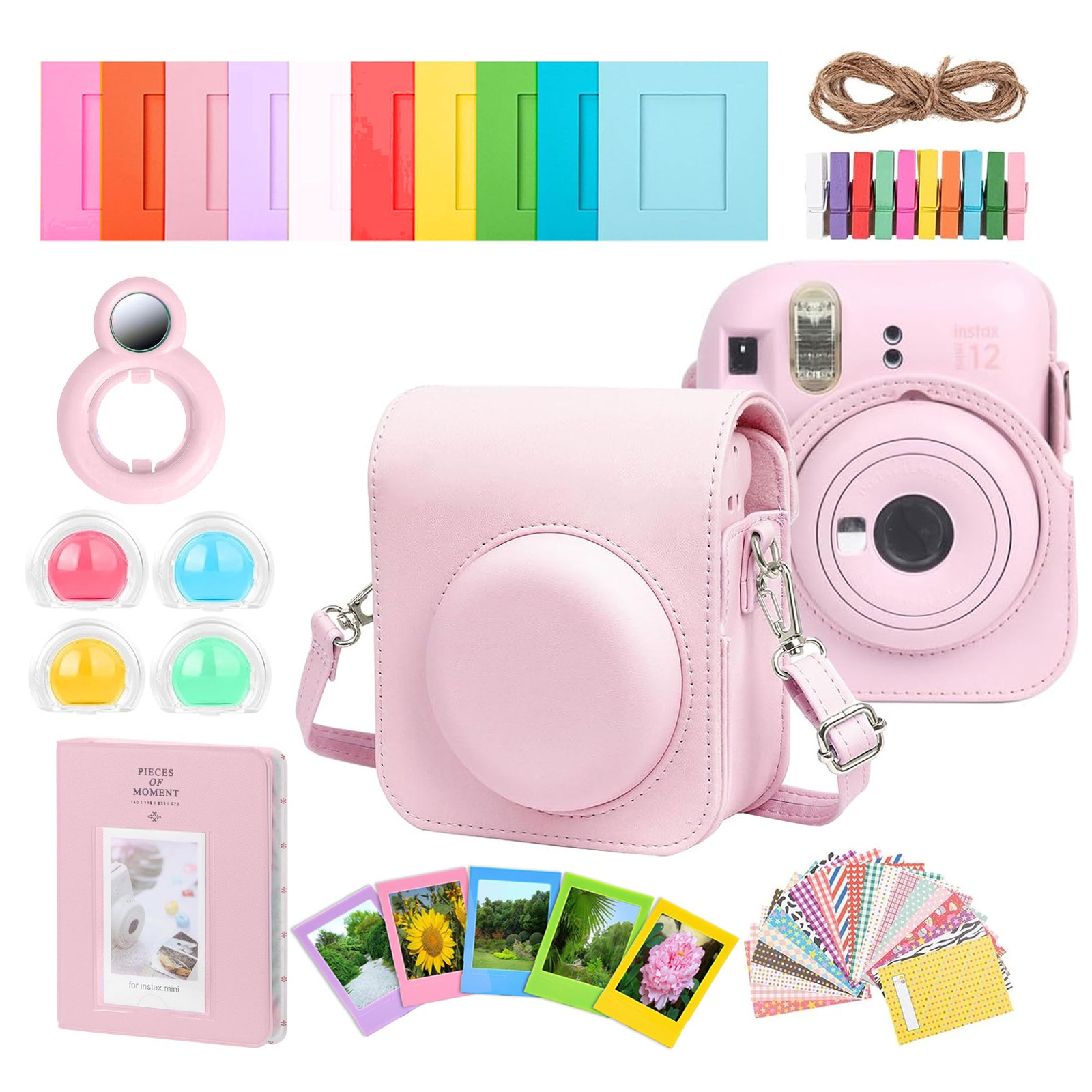 Complete Accessory Kit for Fujifilm Instax Mini 8/9/11/12(Pink)