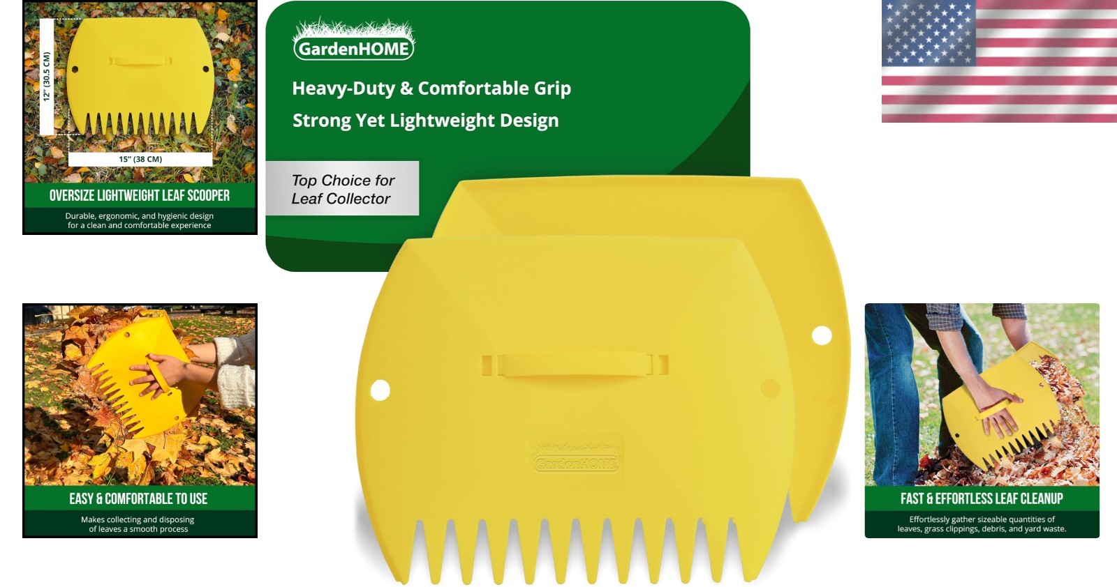Multi-Functional Leaf Scoops with Adjustable Handles - Perfect for Garden Debris