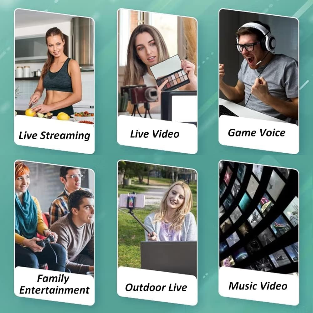 Iphone Microphone Adapter for Live-Streaming Lightening to Microphone & 3.5Mm He