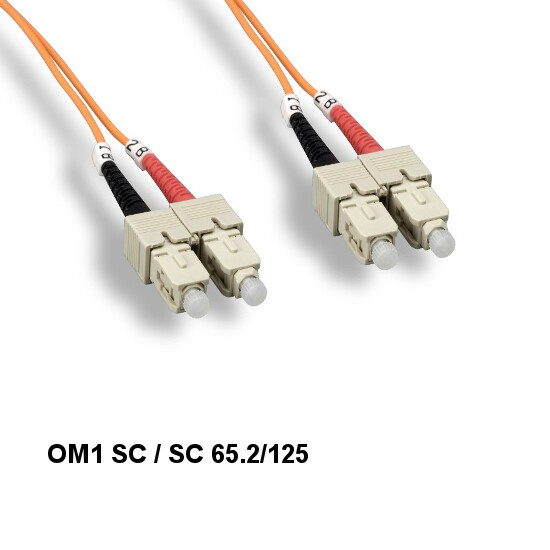 3m/9.84ft OM1 SC/SC Duplex 62.5/125 Multi-Mode Fiber Optic Patch Cable ATM OFNR