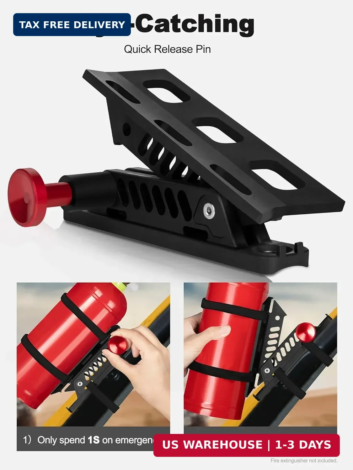 Adjustable Fire Extinguisher Mount, Easy Install on Roll Bar/ Cage Fire Extingui