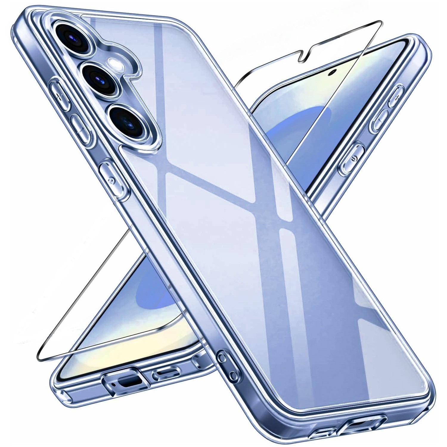 For Samsung Galaxy A17 5G Case Slim Clear Shockproof Phone Cover +Tempered Glass