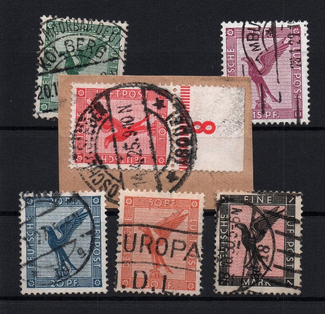 Dt. Reich Michel No. 378 - 382, stamped