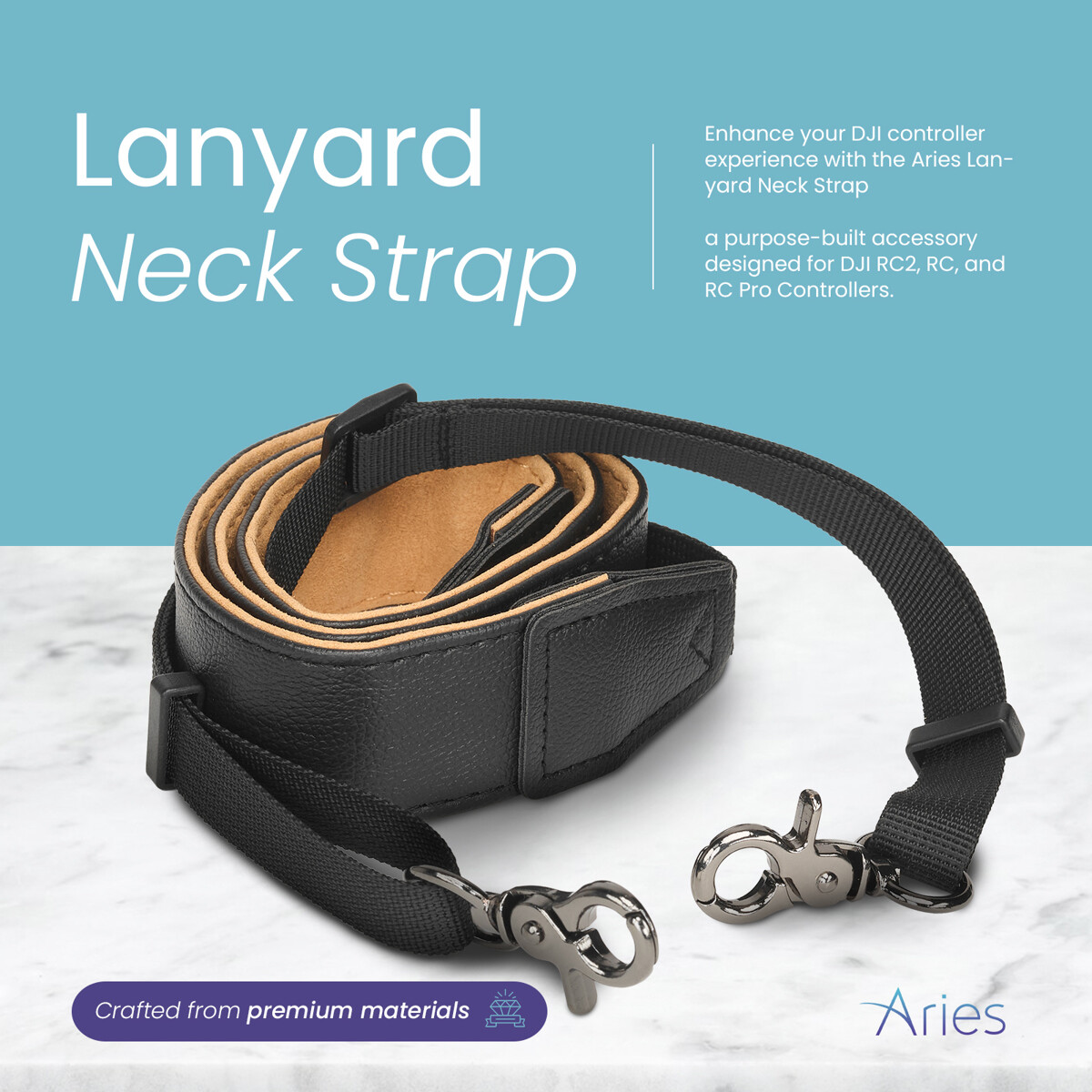 Aries Lanyard Neck Strap for DJI RC2, RC and RC Pro Controller #AR-RCNS-B