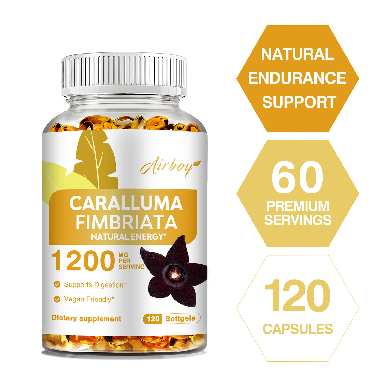 Caralluma Fimbriata Capsules 1200mg -Weight Loss Appetite Suppressant, Endurance
