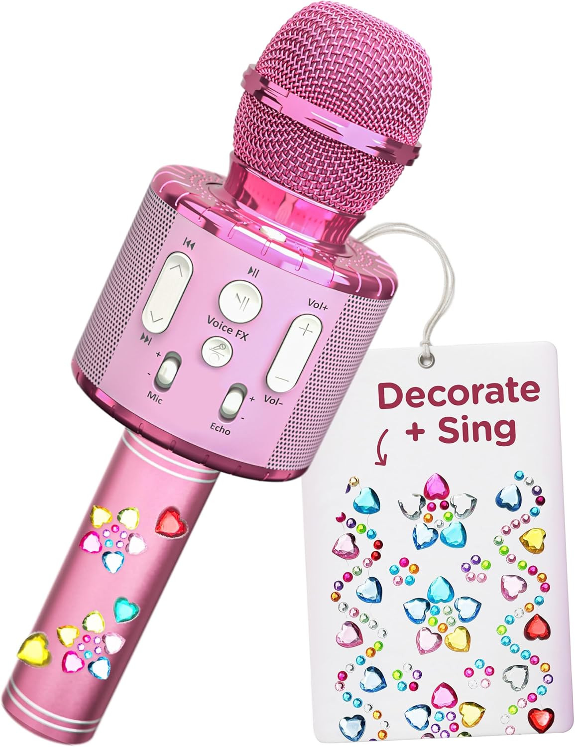 Micrófono de karaoke para niños | Incluye pegatinas y Bluetooth