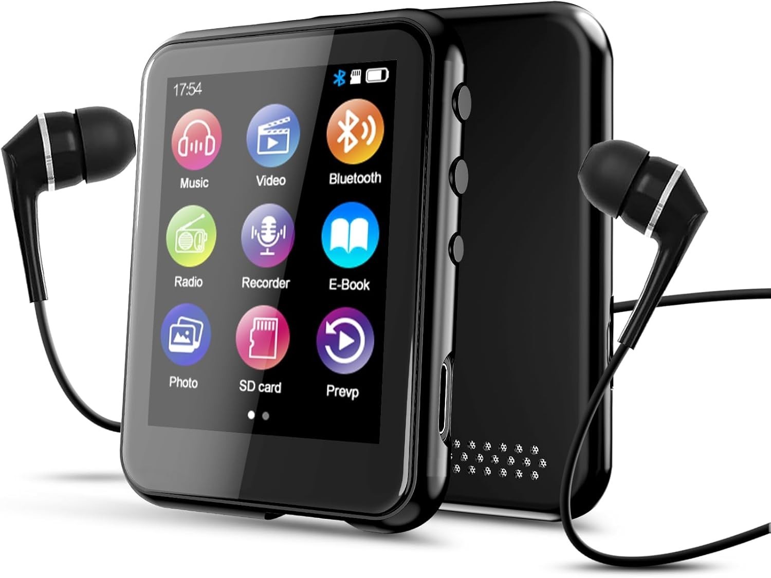 16GB MP3 Player with Bluetooth 5.3,2.4 inch Full Touchscreen,FM Radio, Voice Rec
