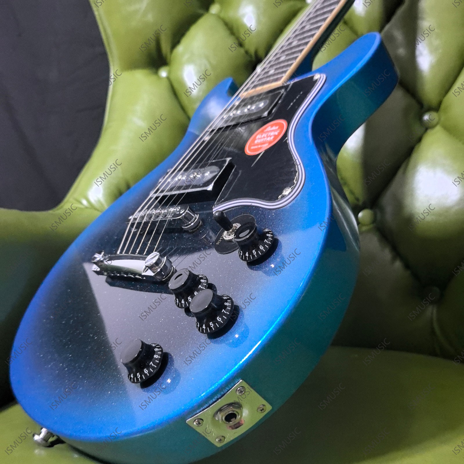 Solid Body Electric Guitar Stainless Steel Rounded Fret Edge C Neck Blue Guitar
