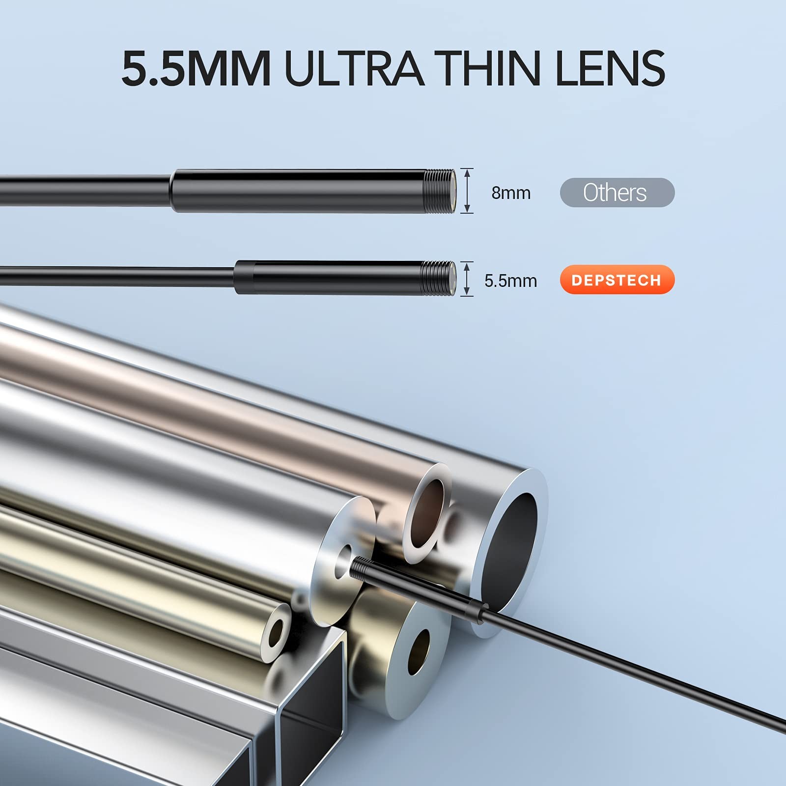 5.5mm Industrial Endoscope, 1080P Digital Borescope Inspection Camera with 4....