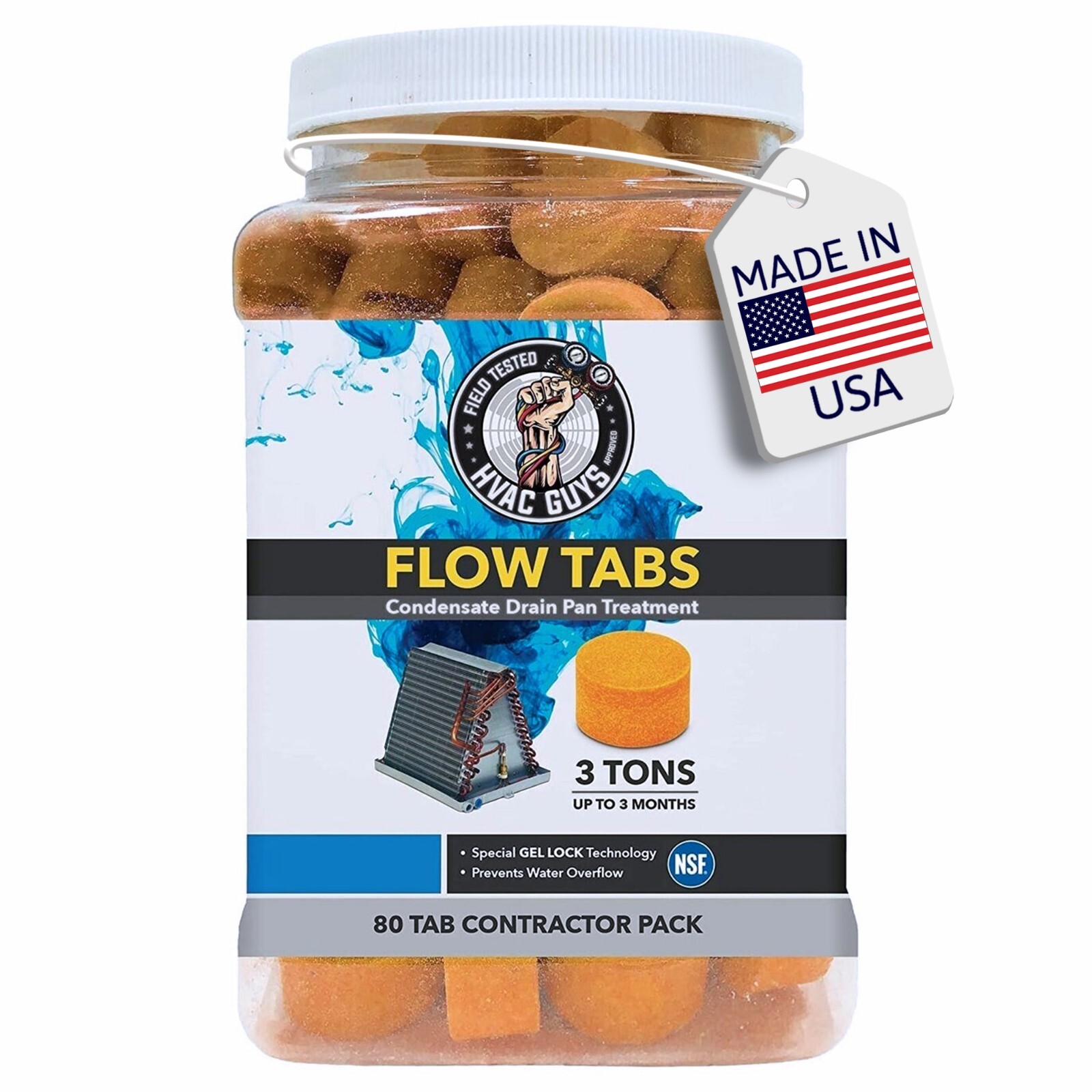 HVAC Guys Flow Tabs Drain Pan Treatment 80 Pack