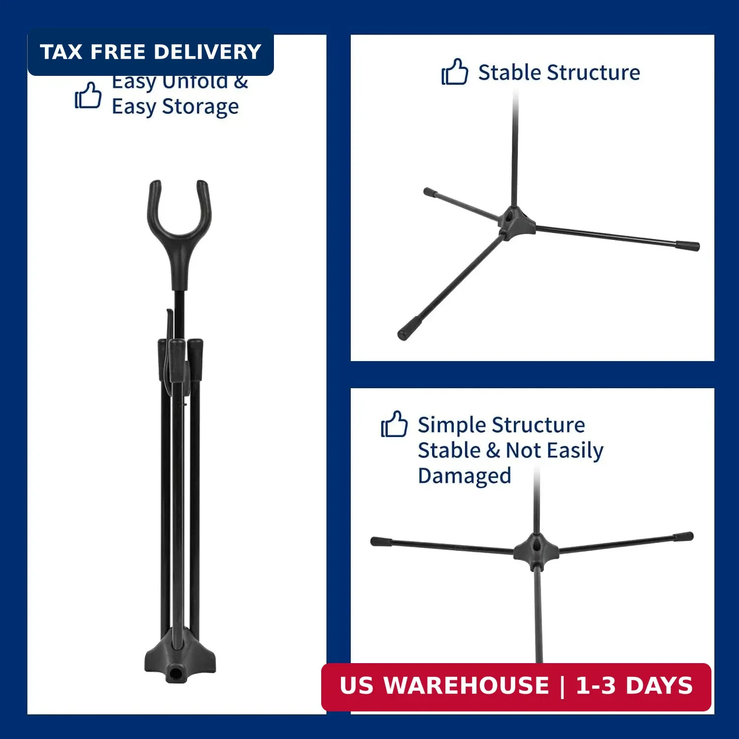 Archery Bow Stand - 18.9" Height Lightweight Bow Stand, Foldable Bow Rack Holder