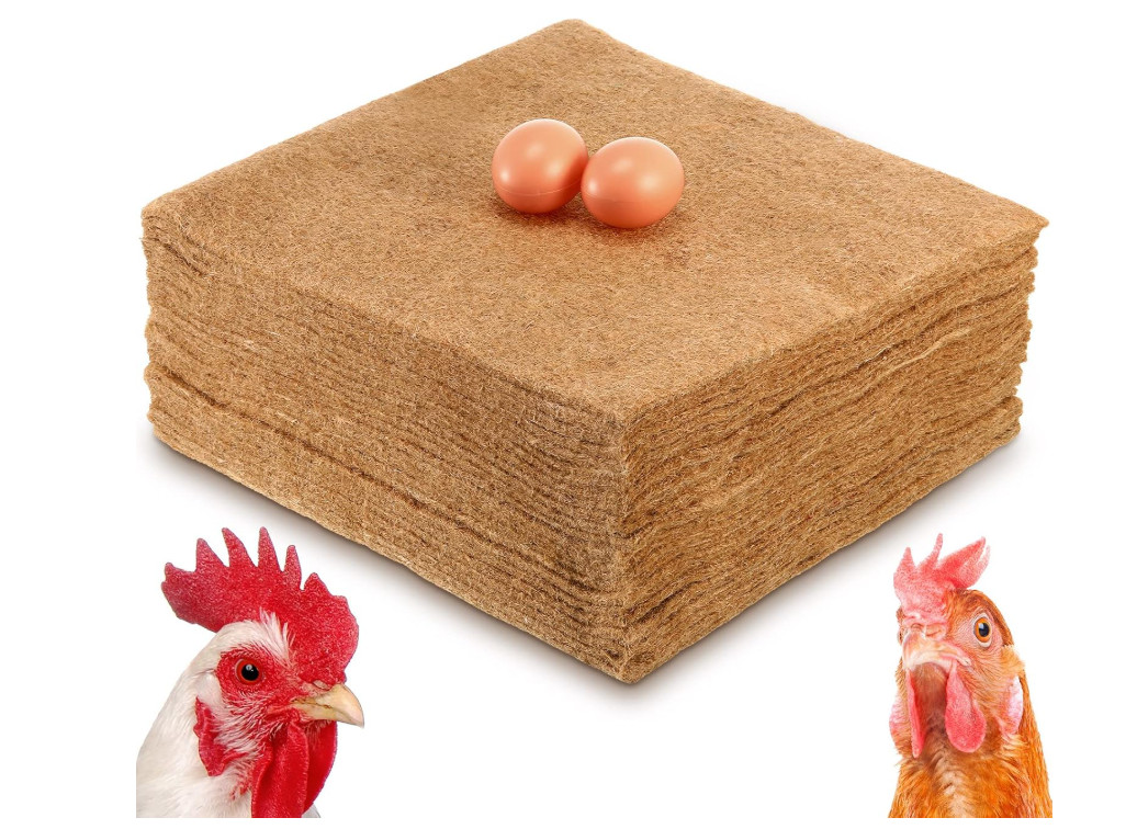 Aoriher 12 Pack Natural Hemp Chicken Nesting Pads,Box Liners 11.8" x 11.8"