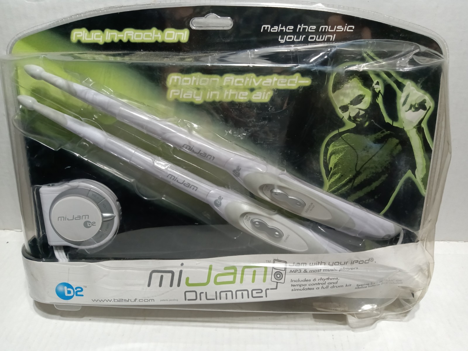 B2 MiJam Drummer Motion Activated iPod MP3 Electronic Drumsticks BrandNew Sealed